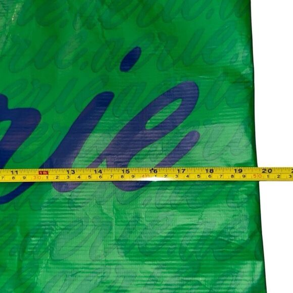 Aerie Green Red Blue Colorblock Smiley Reusable Shopper Tote Bag Ladies Large - Picture 5 of 6